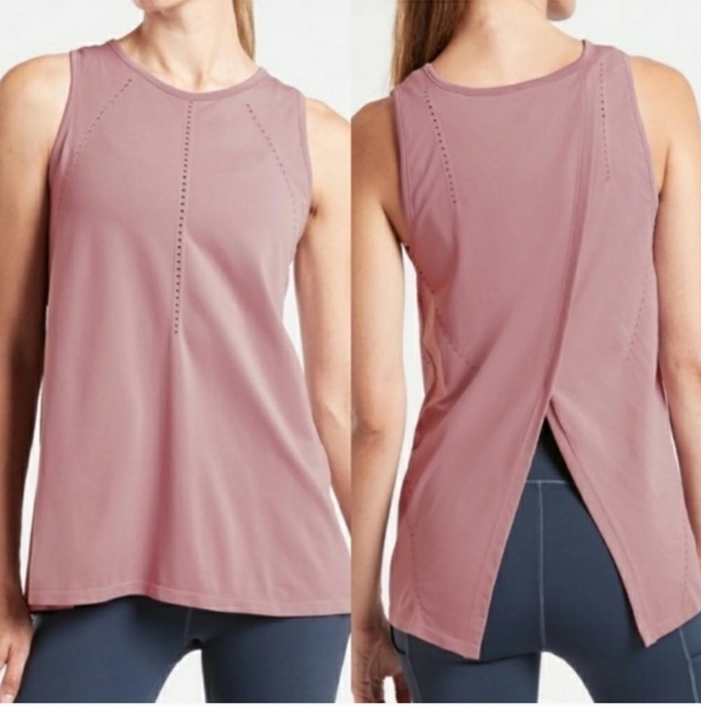 Athleta Foothills Split Back Tank Pink / Purple / Mauve Sleeveless Top